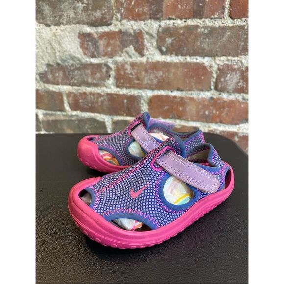 NIKE BABY Blue/Pink Neoprene Water Shoe Sandal Infant Size 6-7 - Picture 3 of 10